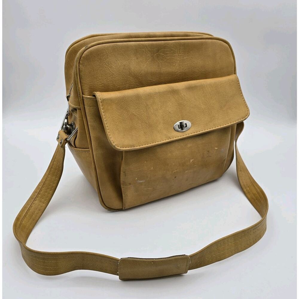 Vintage Leather Breifcase Mustard Yellow Carry On Messenger Bag Legal Samsonite